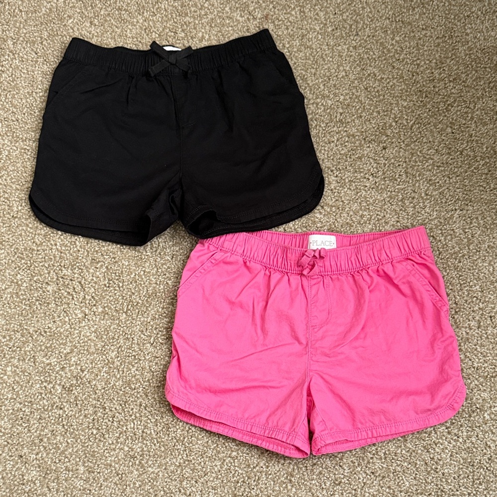 Black and Pink Girls Shorts Set